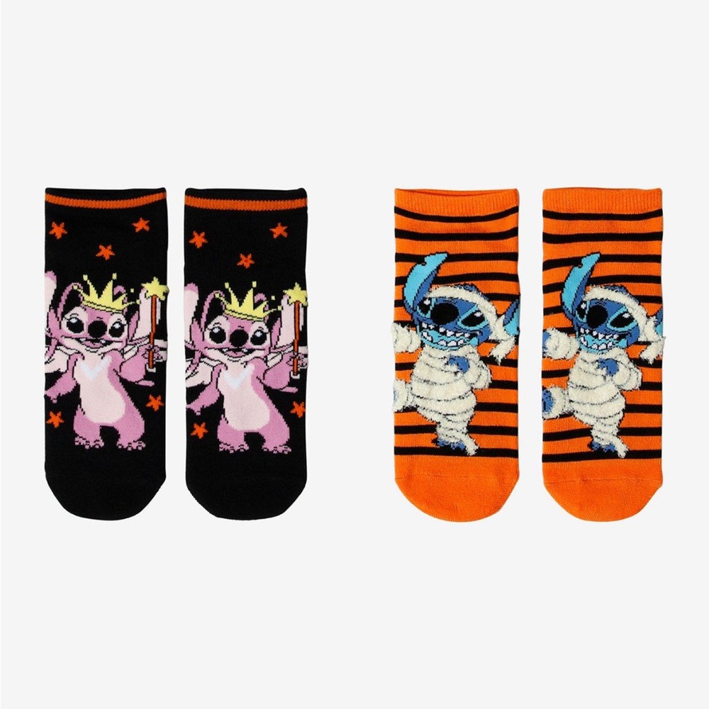 Disney Stitch & Angel Halloween Costume No Show Socks 2‎ Pack Hot Topic Lilo